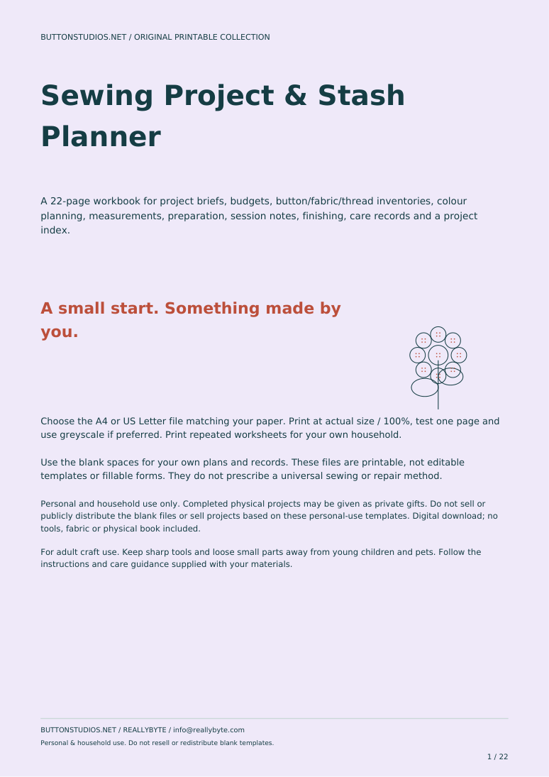 Actual cover of Sewing Project & Stash Planner